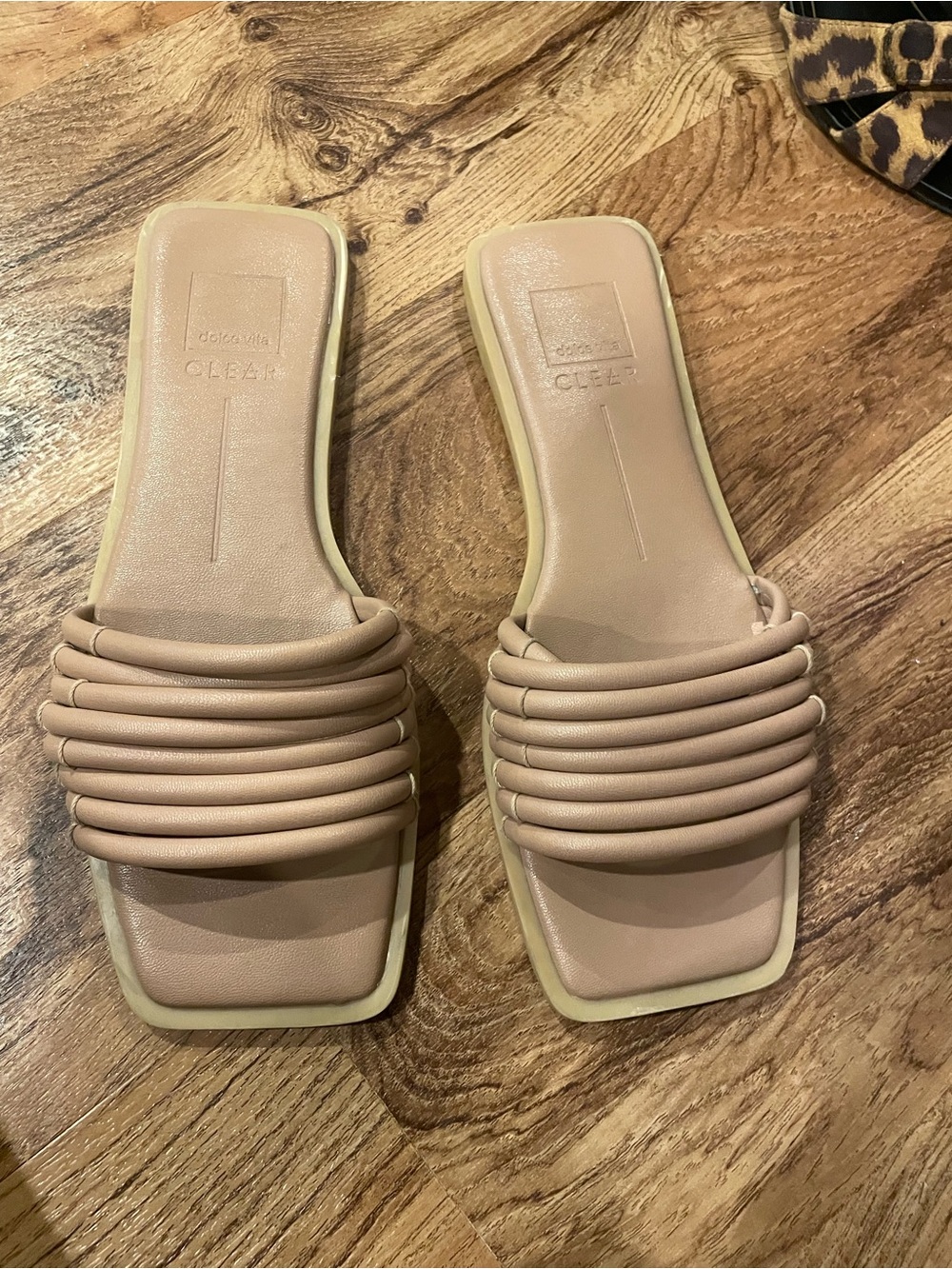 Dolce Vita Nude Padded Strap Slide Sandals
